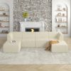 U shape Modular Sectional Sofa, Compressed Sectional Sofa Modern Minimalist Style Corduroy Couch, Sleeper Sofa-beige - as Pic