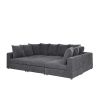 Haven 6 - Piece Modular Corduroy Sectional - as Pic