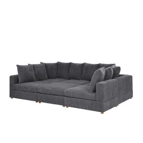 Haven 6 - Piece Modular Corduroy Sectional - as Pic