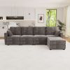 Modular Sectional Sofa Convertible L Shaped Sofa Couch Set with Storage for Living Room, (Grey) - as Pic