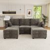 Modular Sectional Sofa Convertible U Shaped Sofa Couch Set with Storage for Living Room(Grey) - as Pic