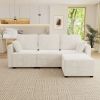 Modular Sectional Sofa Convertible L Shaped Sofa Couch Set with Storage for Living Room (Beige)
