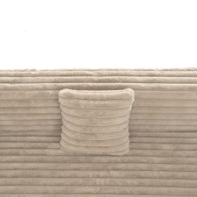 110" Cloud Sectional Sofa Upholstered Couch Free-combined Sofa for Living Room, Light Coffee - as Pic