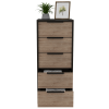 Egeo Five Drawer Dresser, Vertical Dresser - Light Oak / Black