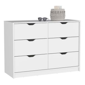 Houma Four Drawer Dresser with Two Lower Cabinets, Drawer Chest - White