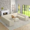 U shape Modular Sectional Sofa,DIY Compressed Sectional Sofa Modern Minimalist Style Corduroy Couch, Sleeper Sofa-BEIGE - as Pic