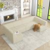 U shape Modular Sectional Sofa, Compressed Sectional Sofa Modern Minimalist Style Corduroy Couch, BEIGE