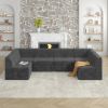 U shape Modular Sectional Sofa, Compressed Sectional Sofa Modern Minimalist Style Corduroy Couch, GREY