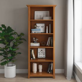 Amherst 30 inch Solid Wood 5 Shelf Bookcase in Light Golden Brown - as Pic