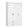 Indiana Armoire, Three Door Cabinet, Two Drawers, Metal Hardware, Rod - White