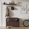 Acadian - Small Entryway Storage Bench - Brunette Brown - as Pic