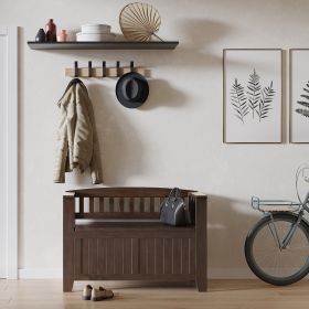 Acadian - Small Entryway Storage Bench - Brunette Brown - as Pic