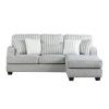 Modern Reversible Sectional Corner-blocked Frame Reversible Cushions Throw Pillows 100% Foam Livingroom Furniture Gray - as Pic
