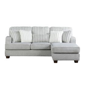 Modern Reversible Sectional Corner-blocked Frame Reversible Cushions Throw Pillows 100% Foam Livingroom Furniture Gray - as Pic