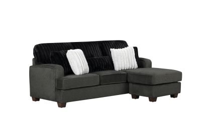 Modern Reversible Sectional Corner-blocked Frame Reversible Cushions Throw Pillows 100% Foam Livingroom Furniture - as Pic