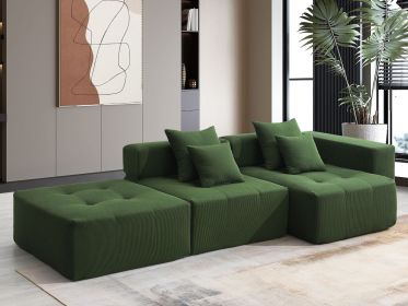 105.5''L Shaped Modular Sectional Sofa,Wide and Deep Seat,Minimalist Wrinkle-resistant Corduroy Couch
