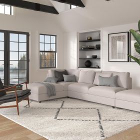 Granada Jewels Ivory, Grey, and Charcoal Olefin Shag Area Rug - as Pic
