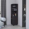 FM FURNITURE Leah Corner Bar cabinet with ample storage and wine rack. Wengue - as Pic