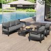 U_STYLE High-Quality Outdoor Seating Set with Thick Cushions for Ultimate Comfort, Perfect for Lawns, Patios, and Poolside - as Pic