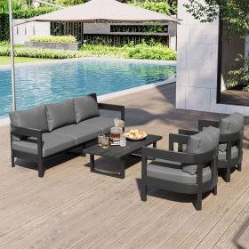 U_STYLE High-Quality Outdoor Seating Set with Thick Cushions for Ultimate Comfort, Perfect for Lawns, Patios, and Poolside - as Pic