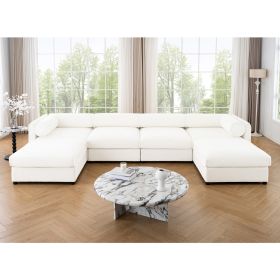 Modular Sectional Sofa with Storage, Extra Large U Shaped Sectional Couch for Living Room, White