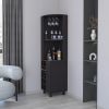 Wengue Corner Bar Cabinet with Glass Holder and Wine Rack - as Pic