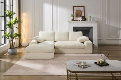 99*69" Modular Sectional Living Room Sofa Set, Modern Minimalist Style Couch, Upholstered Sleeper Sofa, White