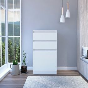 Diamond Dresser, Jewelry Box, Mirror, Single Door Cabinet, Two Drawers - White
