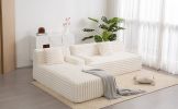 110" Cloud Sectional Sofa Upholstered Couch Free-combined Sofa for Living Room, Beige - as Pic