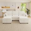 Modular Sectional Sofa Convertible U Shaped Sofa Couch Set with Storage for Living Room(Beige) - as Pic