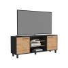 Egeo Tv Stand for TV麓s, Two Cabinets, Three Shelves, Five Legs - Carbon Espresso