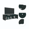 Dallas Tv Stand for TV麓s, Two Cabinets With Single Door, Four Shelves - Black