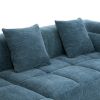 101.2" Sectional Sofa Full-Compressed Sofa Modular Sofa Couch Free-combined Sofa with Deep Seating for Living Room, Blue - as Pic