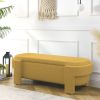 Linen Fabric Upholstered Bench with Large Storage Space for the Living Room, Entryway and Bedroom,yellow( 51.5''x20.5''x17'' ) - as Pic