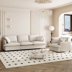 2 Piece Living Room Sofa Set with Throw Pillows,Chenille Sectional Couch Sets,Upholstered 3 Seater Sofa & Armchair