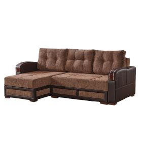 PrimeNest Azura Upholstered Convertible Sectional with Storage - as Pic