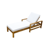 U_Style Acacia Wood Adjustable Backrest Outdoor Lounge Chair, Suitable for Gardens, Terraces, and Poolside Areas - as Pic