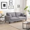 74" High Resilience three seater Sofa, Wooden Frame 3 Seat Sofa, Comfy , Modern Upholstered Sofa, Living Room Bedroom Apartment ,Light gray - as Pic