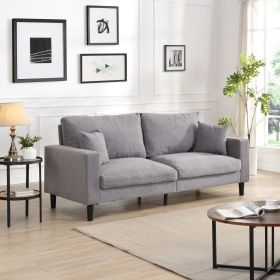 74" High Resilience three seater Sofa, Wooden Frame 3 Seat Sofa, Comfy , Modern Upholstered Sofa, Living Room Bedroom Apartment ,Light gray - as Pic