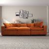 Hayward Burnt Orange Velvet Modular Sectional Sofa - as Pic