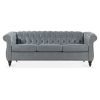 84.65" Rolled Arm Chesterfield 3 Seater Sofa. - Grey