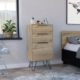 London Dresser; Three Drawers; Superior Top; Hairpin Legs - Light Oak