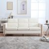 Comfortable Solid Wood Three-Seater Sofa - Soft Cushions, Durable and Long-lasting,79.5" Sofa Couch for Living Room - as Pic