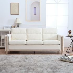 Comfortable Solid Wood Three-Seater Sofa - Soft Cushions, Durable and Long-lasting,79.5" Sofa Couch for Living Room - as Pic