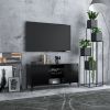 TV Stand with Metal Legs Black 40.7"x13.8"x19.7" - Black