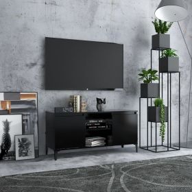 TV Stand with Metal Legs Black 40.7"x13.8"x19.7" - Black