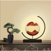 Moving Sand Art Picture with LED;  3D Round Sand Picture Lamp 3 Colors Art Light with Stand Relaxing Desktop Home Decor and Office - lamp