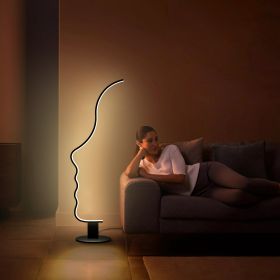 RGB Profile Face Floor Lamp RGBW Modern Face Floor Lamp for Bedroom Living Room;  Black Led Floor Lamp with Remote