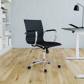 Techni Mobili Modern Medium Back Executive Office Chair, Black - as Pic