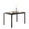 Furniture 5 Piece Metal Dinette Set with Faux Marble Top - Black; dinning set; table&4 chairs - Black